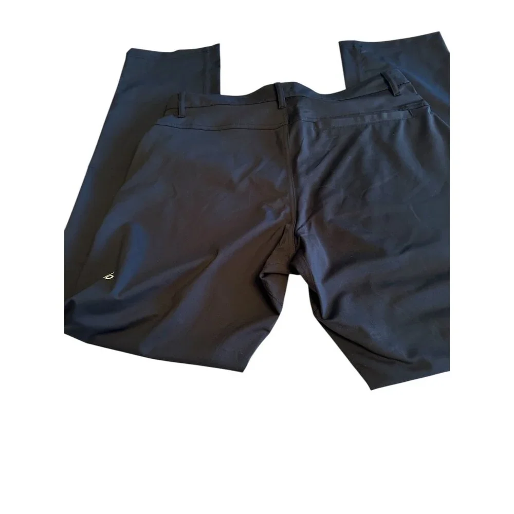 Alo Men's Black Pants 33R Lightweight Durable Polyester Cotton Blend Relaxed Fit - Picture 3 of 13